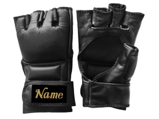 Personliga MMA-handskar i äkta läder : KNGCUST-MMA-Svart