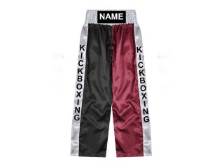 Personlig kickboxnings byxor : KNPANTS-001-Svart-rödbrun