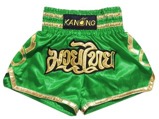 KANONG Muay Thai Shorts för barn : KNS-121-Grön-K