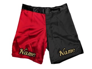 Specialdesignade MMA-shorts med namn eller logotyp: Röd-Svart