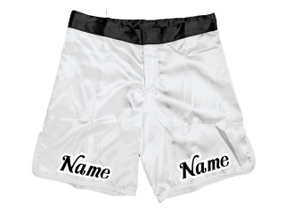 Specialdesignade MMA-shorts med namn eller logotyp: Vit