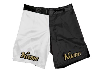 Personlig MMA shorts : Vit-Svart