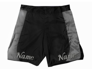 Anpassa MMA-shorts med namn eller logotyp: Svart-grå