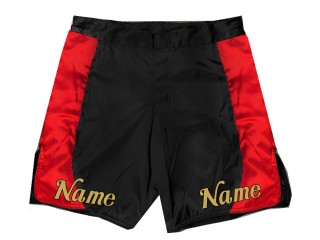 Anpassa MMA-shorts med namn eller logotyp: Svart-röd