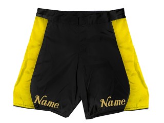 Anpassade MMA-shorts med namn eller logotyp: Svart-Gul