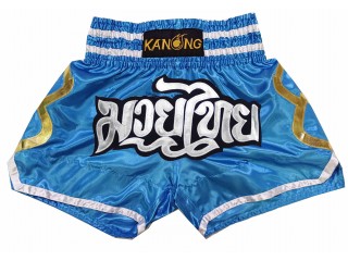 KANONG Muay Thai Shorts Sverige : KNS-143-Himmelblå