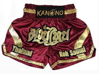 Personlig Thaiboxnings Shorts : KNSCUST-1200 rödbrun