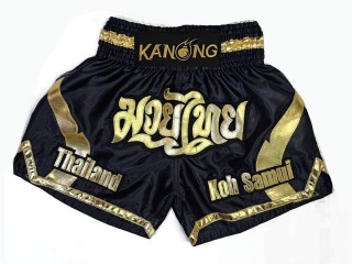 Personlig Thaiboxnings Shorts : KNSCUST-1202 Svart