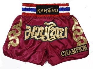 Personlig Thaiboxnings Shorts : KNSCUST-1205 rödbrun