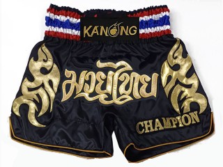 Personlig Thaiboxnings Shorts : KNSCUST-1206 Svart