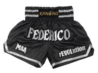Personlig Thaiboxnings Shorts : KNSCUST-1215 Svart