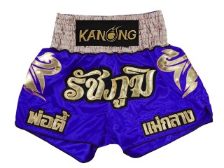 Personlig Muay Thai Shorts : KNSCUST-1224 Blå