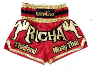 Personlig Muay Thai Shorts : KNSCUST-1226 Röd 