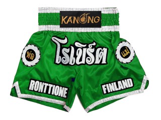Personlig Muay Thai Shorts : KNSCUST-1242-Grön