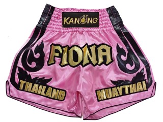 Personlig Thaiboxnings Shorts : KNSCUST-1246-Rosa