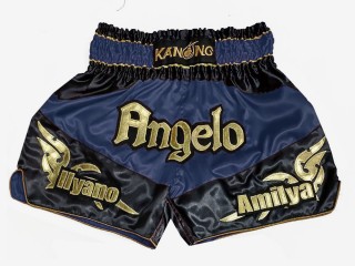 Personlig Thaiboxnings Shorts : KNSCUST-1248-Marine