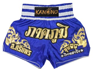 Personlig Thaiboxnings Shorts : KNSCUST-1249-Blå