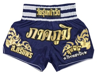 Personlig Thaiboxnings Shorts : KNSCUST-1249-Marine