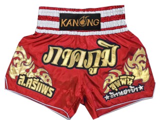 Personlig Thaiboxnings Shorts : KNSCUST-1249-Röd