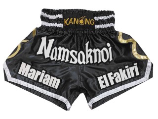 Personlig Thaiboxnings Shorts : KNSCUST-1250-Svart