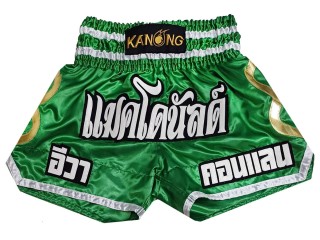 Personlig Thaiboxnings Shorts : KNSCUST-1250-Grön