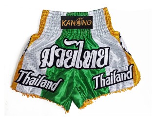 Personlig Thaiboxnings Shorts : KNSCUST-1252-Grön