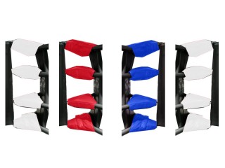 Tillbehör till boxningsringar - 16 x Wiresträckare (Turnbuckle) covers : Röd/Blå/Vit