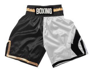 Personlig Boxningsshorts  : KNBSH-037-TT-Svart-Vit