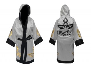Kanong Muay Thai Morgonrock Robe : KNFIR-143-Silver