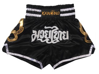 KANONG Muay Thai Shorts Sverige : KNS-143-Svart