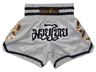 KANONG Muay Thai Shorts Sverige : KNS-143-Silver