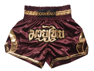 KANONG Muay Thai Shorts Sverige : KNS-144-Rödbrun