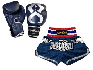 Muay Thai äkta läder boxning handskar och Personliga Muay Thai shorts : Set-125-Gloves-Thaikick-Marin