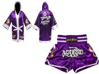 Personlig Muay Thai Boxningsrock + Muay Thai shorts: Set-143-Lila