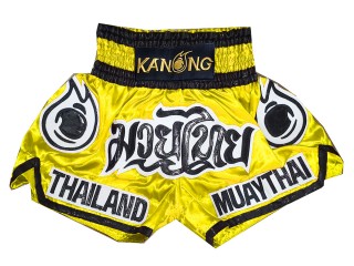 KANONG Muay Thai Shorts Sverige : KNS-118-Gul 