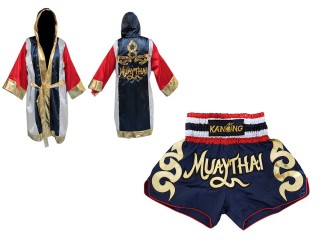 Personlig Muay Thai Boxningsrock + Muay Thai shorts: Set-120-Morgonrock-Marin 