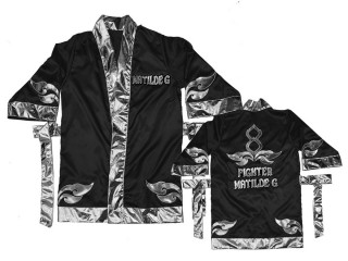 Kanong Muay Thai Boxningsrock  : KNFIRCUST-001-Svart-Silver
