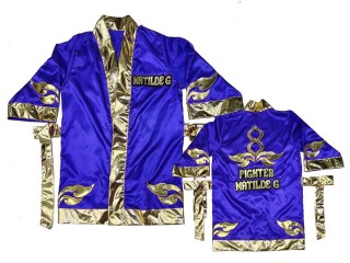 Kanong Muay Thai Fight Robe : KNFIRCUST-001-Blå