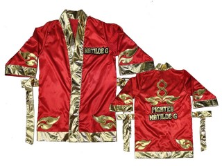 Kanong Muay Thai Boxningsrock  : KNFIRCUST-001-Röd-Guld