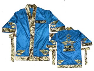 Kanong Muay Thai Fight Robe : KNFIRCUST-001-himmelsblå