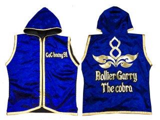 KANONG Muay Thai Gjorts / Hoodies : KNHODCUST-001-Blå-Guld