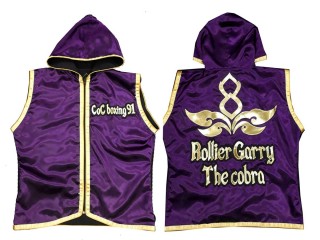 KANONG Muay Thai Gjorts / Hoodies : KNHODCUST-001-Lila-Guld