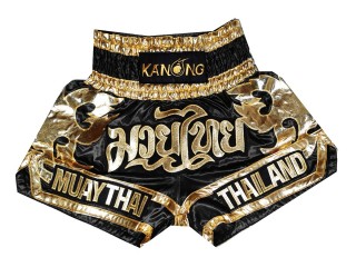 KANONG Muay Thai Shorts Sverige för barn : KNS-136-Svart