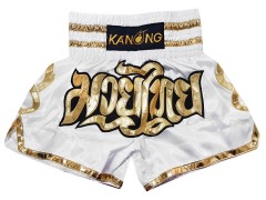KANONG Muay Thai Shorts Sverige : KNS-121-Vit