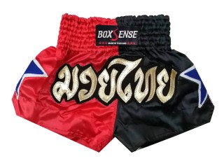 Boxsense Muay Thai Shorts : BXS-089-Röd-svart