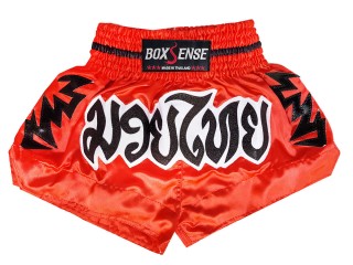Boxsense Muay Thai Shorts : BXS-090-Röd