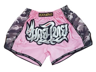 Retro Kanong Muay Thai Shorts Sverige : KNSRTO-231-Rosa