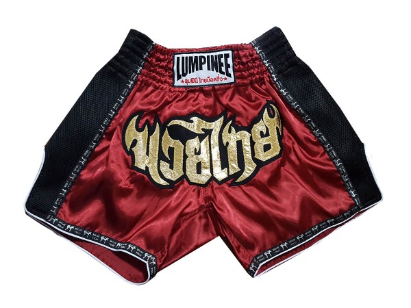 Retro Lumpinee Muay Thai Shorts : LUMRTO-003-Rödbrun