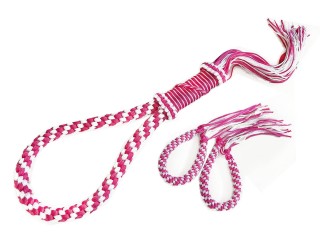 Mongkon Huvudband  + Pra jiad armbands : Rosa / Vit