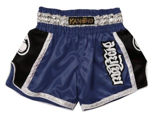 Retro Kanong Muay Thai Shorts för barn : KNSRTO-208-marinblå